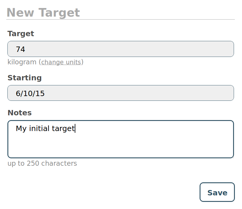 Setting target weight